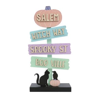 14.7" Salem Directional Tabletop Halloween Sign by Ashland