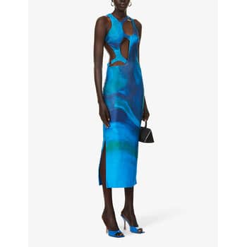 Jordyn Woods's Blue Farai London Cutout Dress | POPSUGAR Fashion