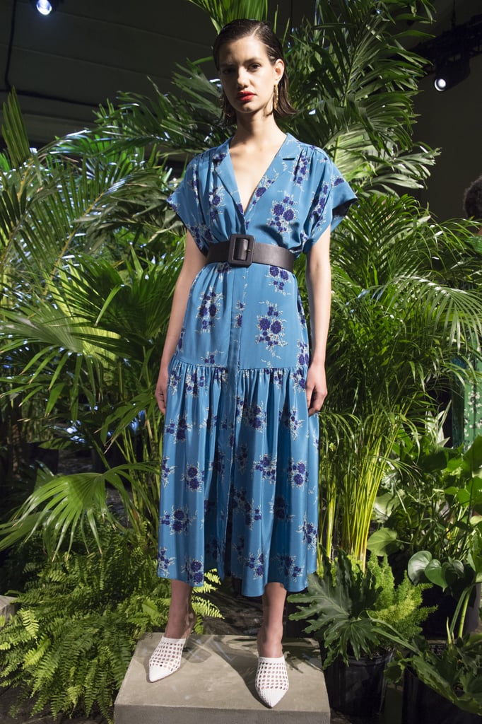 While she has only been spotted in Veronica Beard pants and shorts, we'd love to see Meghan wear one of the designer's gorgeous dresses. This printed blue number would be perfect for a day at the polo, and we're pretty sure Meghan would love the thick belt.