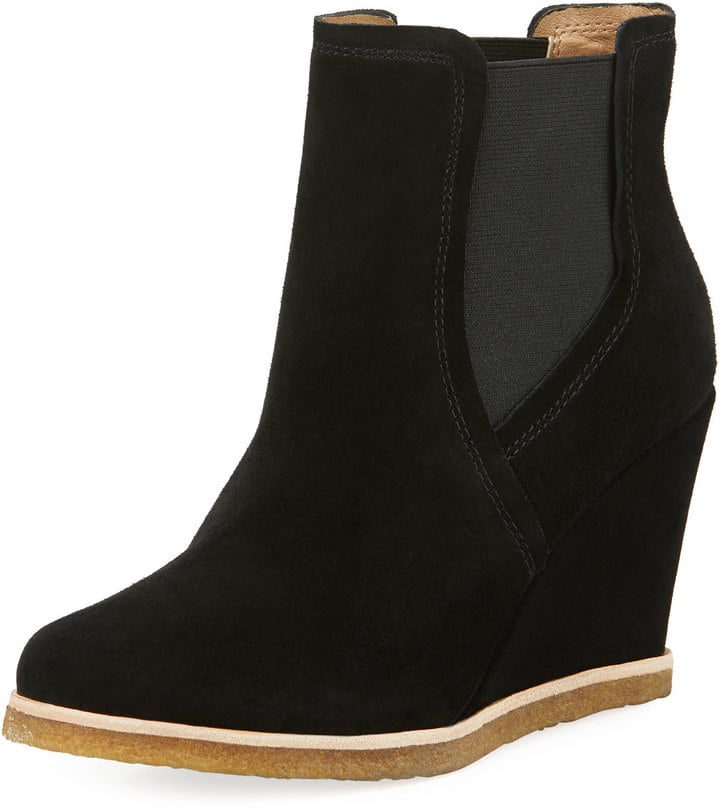 wedge suede booties