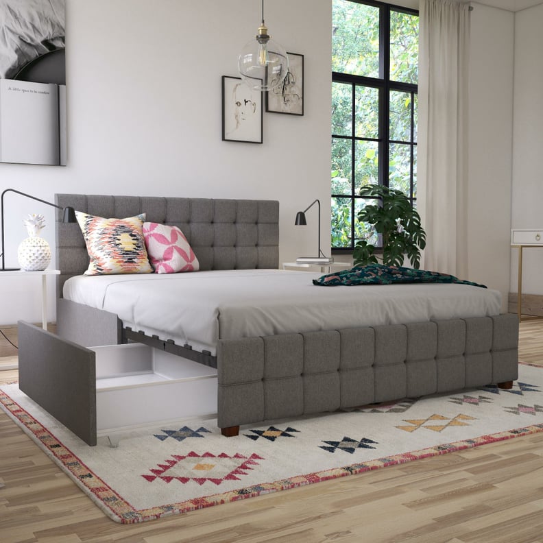 A Top-Rated Bed Frame: Elizabeth Tufted Upholstered Storage Platform Bed