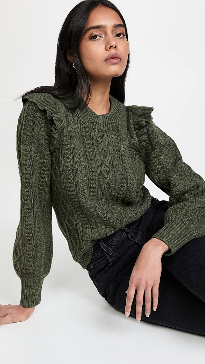 A Ruffled Sweater: Madewell Hollydene Ruffle Shoulder Pullover Sweater