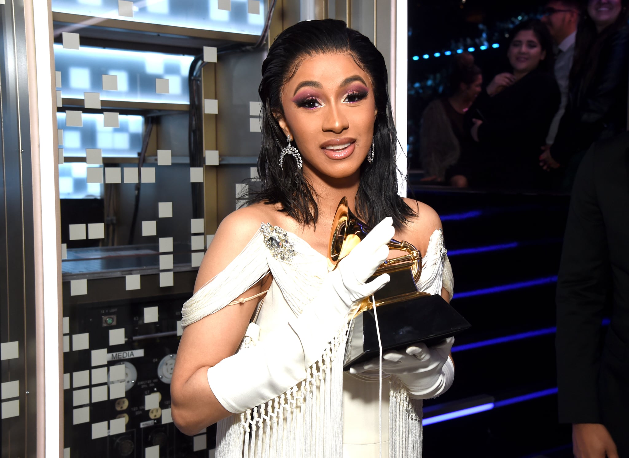 LOS ANGELES, CA - FEBRUARY 10:  Cardi B, winner of Best Rap Album for 'Invasion of Privacy,'  poses backstage during the 61st Annual GRAMMY Awards at Staples Center on February 10, 2019 in Los Angeles, California.  (Photo by Michael Kovac/Getty Images for The Recording Academy)