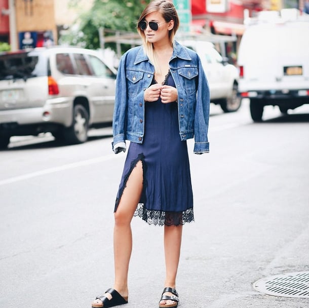 A Slitted Silk Dress Is Even Sexier Trimmed With Lace