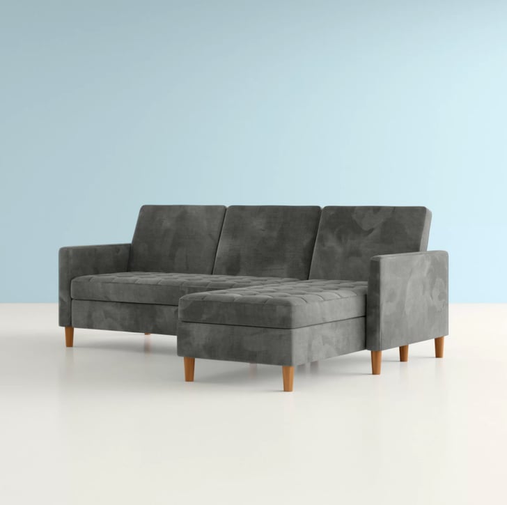 A Sleeper Sectional Bozeman Tufted LShaped Reversible Sleeper Sofa