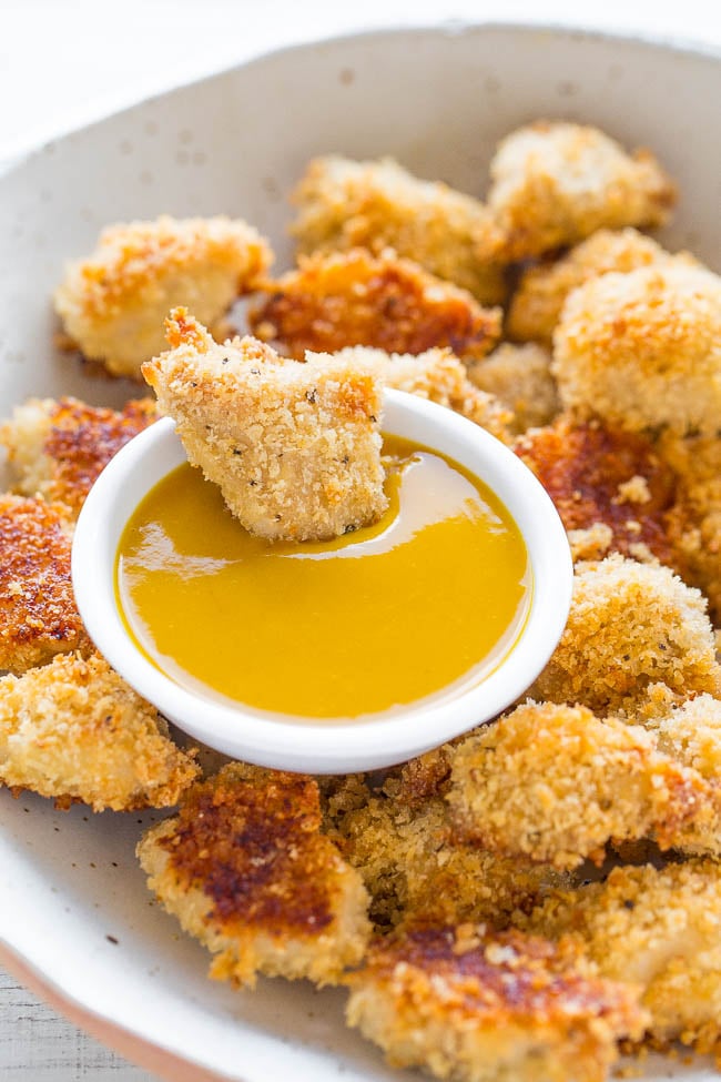Baked Chicken Nuggets With Honey Mustard