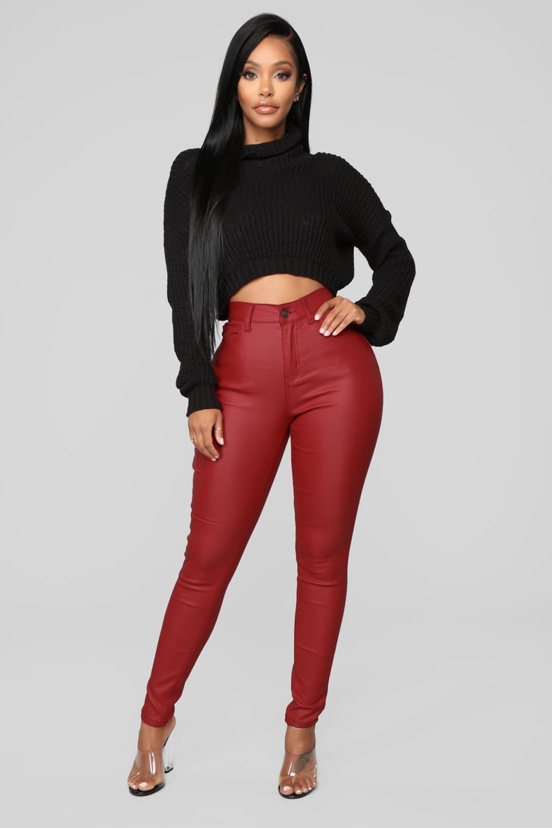 Fashion Nova Double Dare Faux Leather Pants in Red