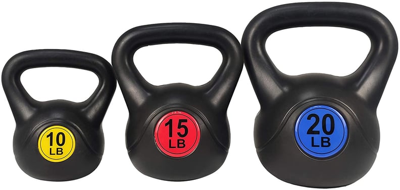 For Home Gyms: BalanceFrom Wide Grip Kettlebell Exercise Fitness Weight Set