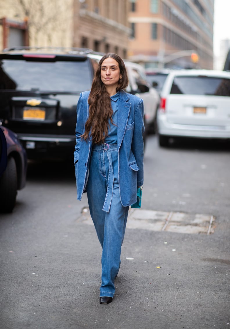 Cool Denim on Denim Street Style and Outfit Ideas POPSUGAR Fashion