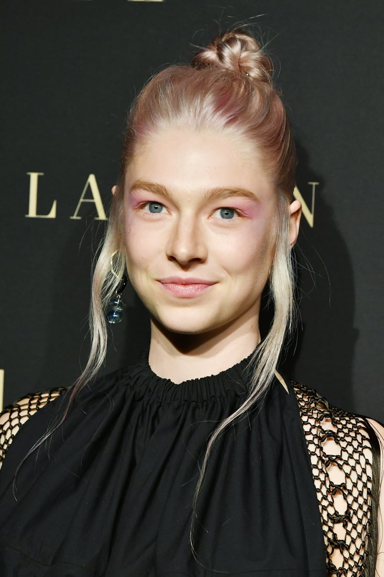 Hunter Schafer’s Pink Hair and Top Knot, October 2019