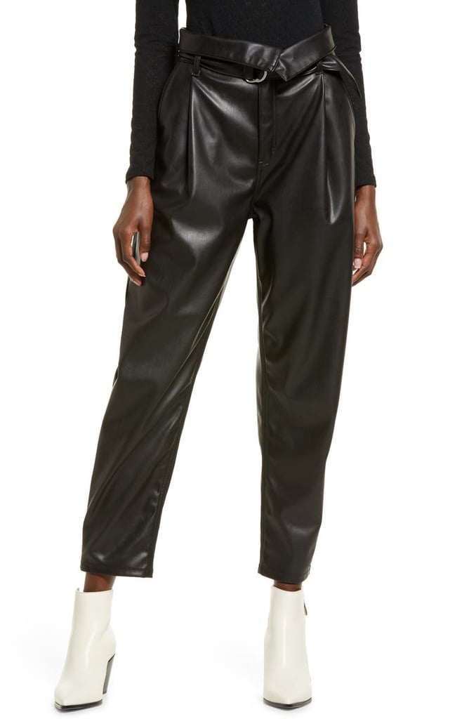Open Edit Faux Leather Trousers