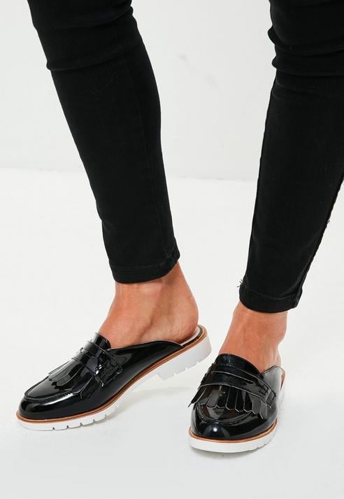 Missguided Black Open-Back Loafers