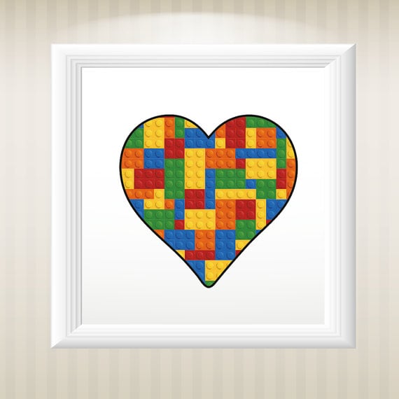 Add some love to your playroom with a Lego heart ($15).