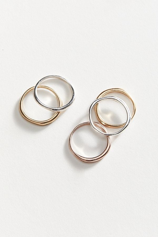 Modern Metal Stacking Ring Set