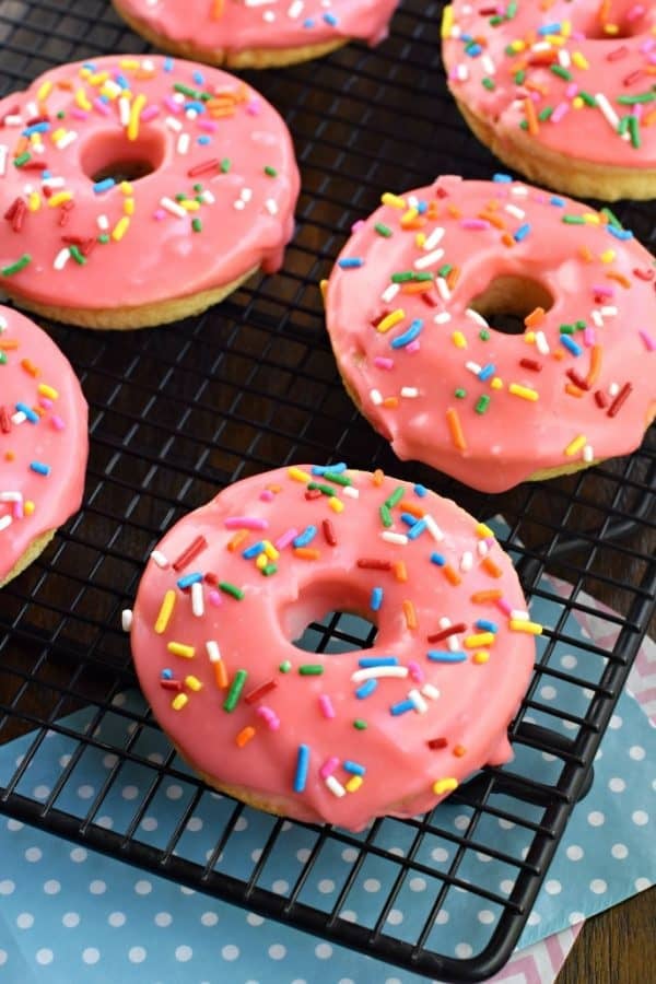 Cherry Frosted Doughnuts