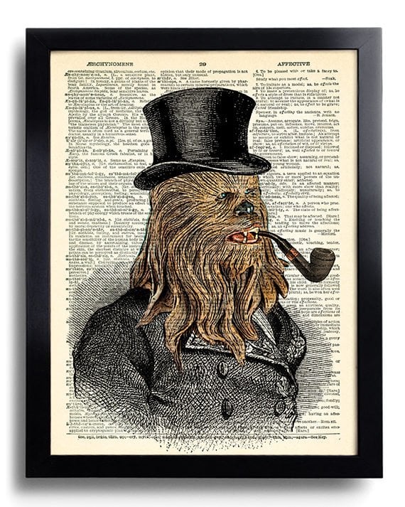 Victorian Chewbacca Star Wars Art Print