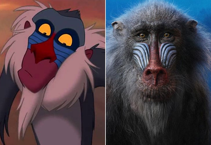 Rafiki Lion King Cartoon And Live Action Cast Side By Side