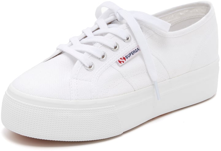 white flat trainers uk