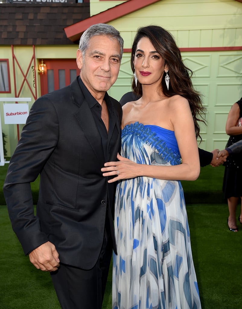 George and Amal Clooney With Amal's Mom on Red Carpet