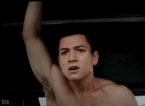 He panics, but in a supersexy way.