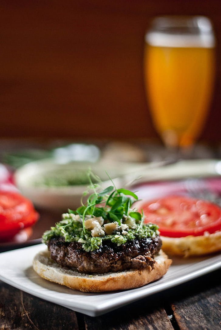 Bison-Apple Burgers with Smoked Blue Cheese
