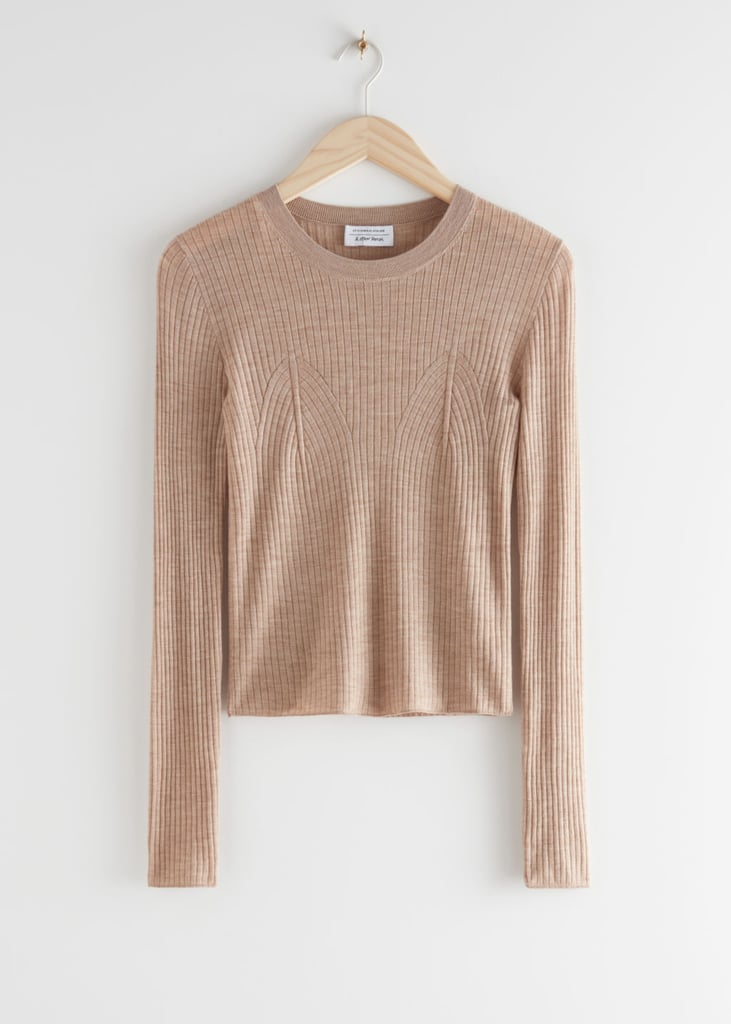 Fitted Wool Knit Top