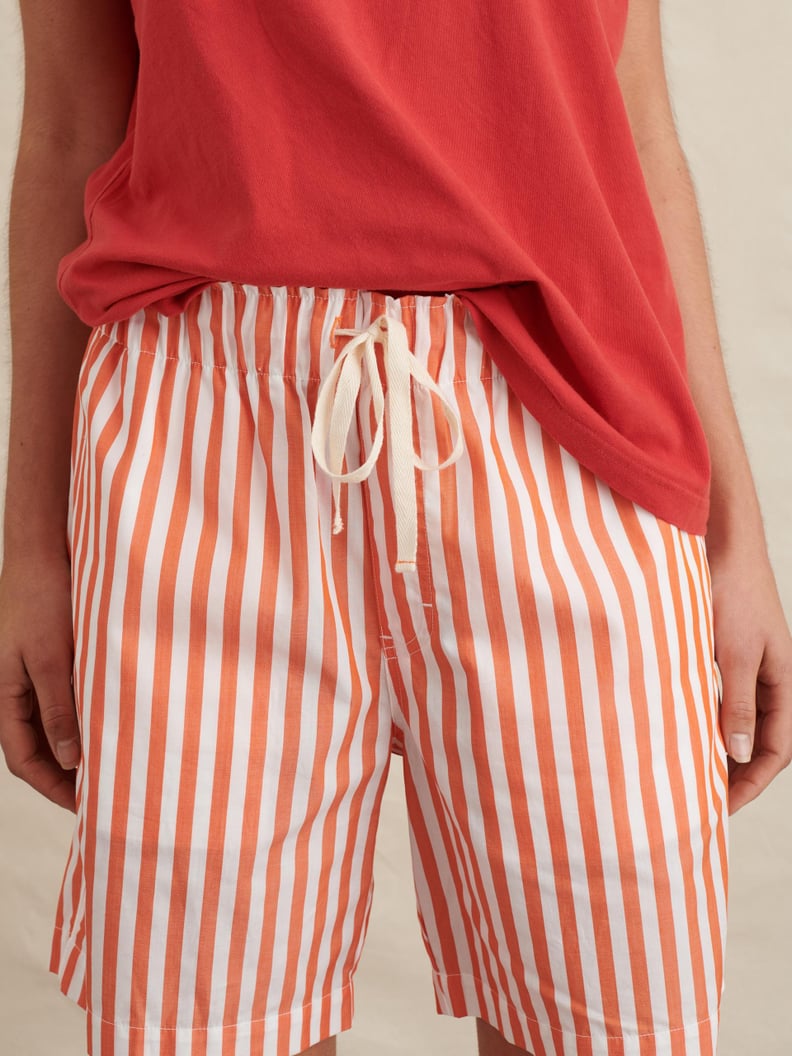 P'Jimmies Sleep Short in Orange Dream Stripes