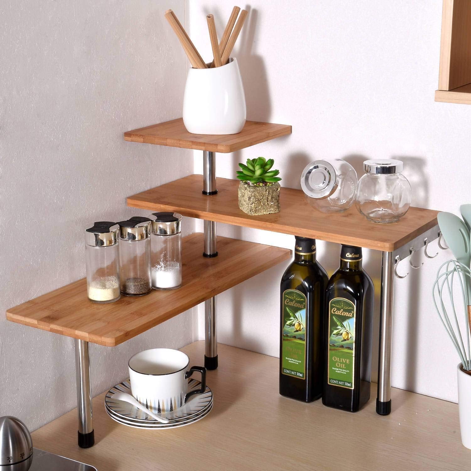 Ollieroo 3 Tier Corner Shelf Bamboo Spice Rack 40 Kitchen Organizing Tools That Ll Inspire Your Spring Cleaning Rehaul Popsugar Home Photo 27