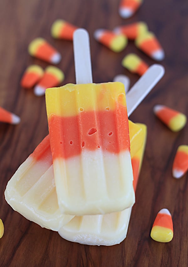 Candy Corn Pudding Pops