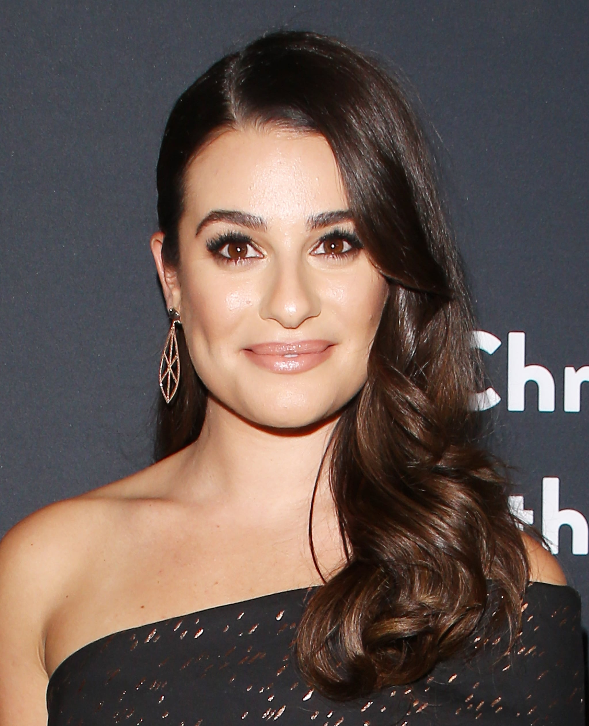 Wavy Lea Michele Side Swept Curls Soften Everything Up With A