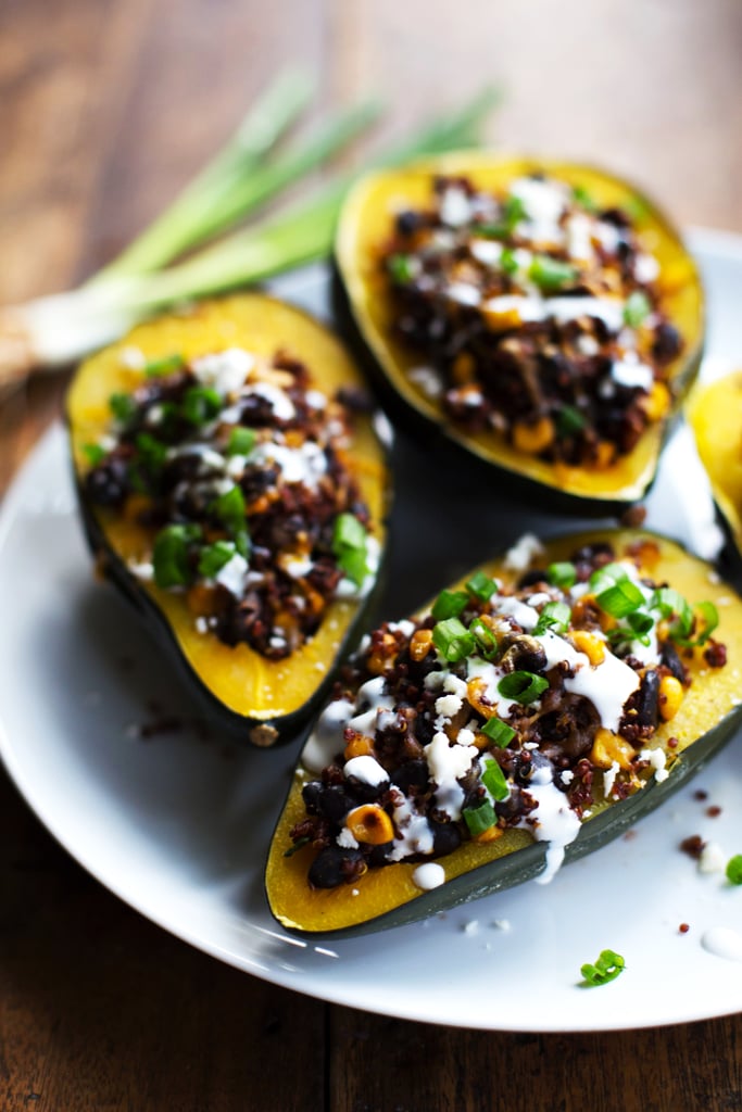 Mexican Roasted Corn and Quinoa Stuffed Squash