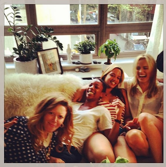 Natasha Lyonne, Samira Wiley, Dascha Polanco, and Taylor cracked up while lounging on a couch together.