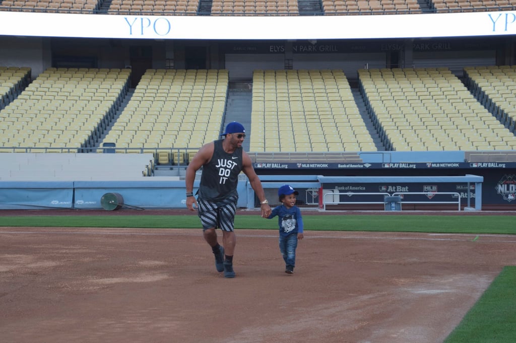 Ciara With Russell Wilson and Son at LA Dodgers Game