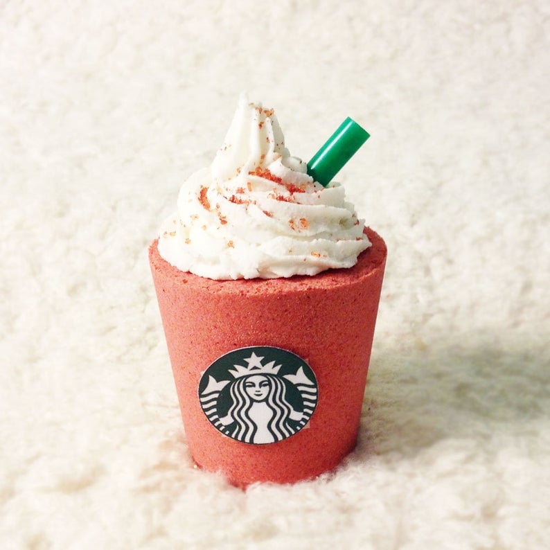 BeHappyBeUrself Red Velvet Chocolate Starbucks Frappuccino Bath Bomb