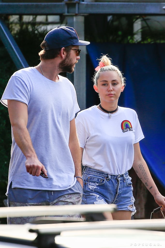Miley Cyrus and Liam Hemsworth Having Lunch in Australia