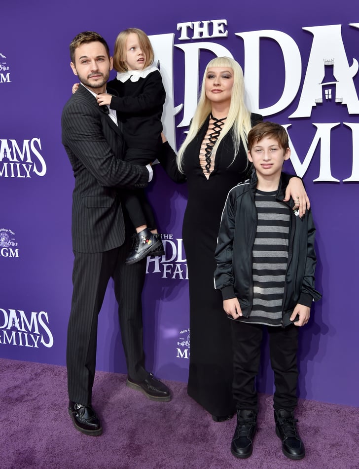 Christina Aguilera and Family at The Addams Family Premiere | POPSUGAR