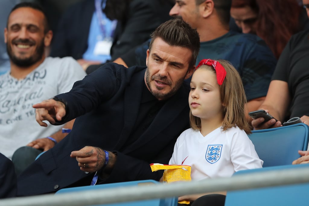 David Beckham and Harper at World Cup Pictures June 2019