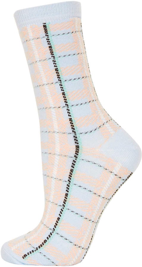 Topshop Pale Blue Summer Check Socks ($6)