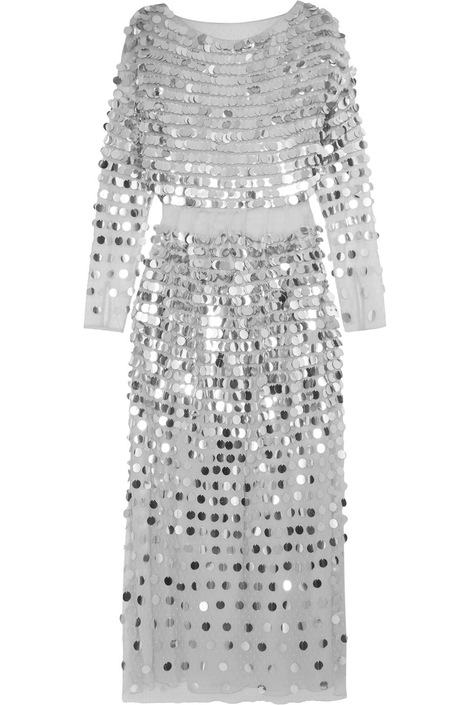 melania silver dress Melania Trump's Silver Gown Steals Mar-a-Lago New Year's Eve