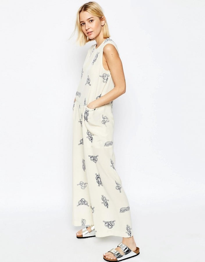 ASOS Silk Wide Leg Jumpsuit in Rope Print ($154)