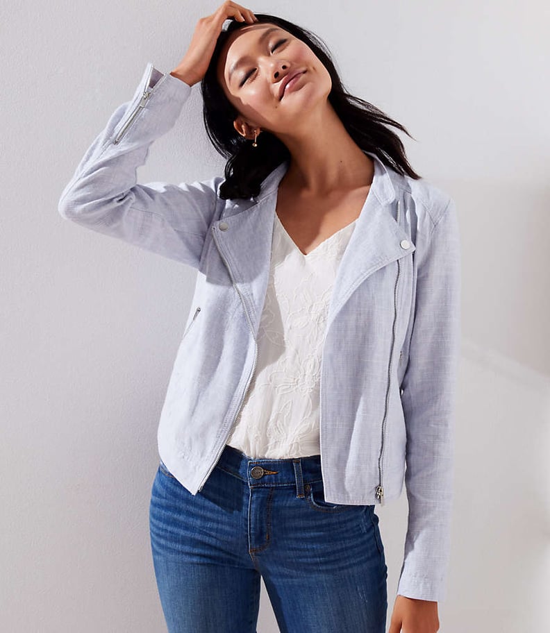 Loft Cotton Linen Moto Jacket