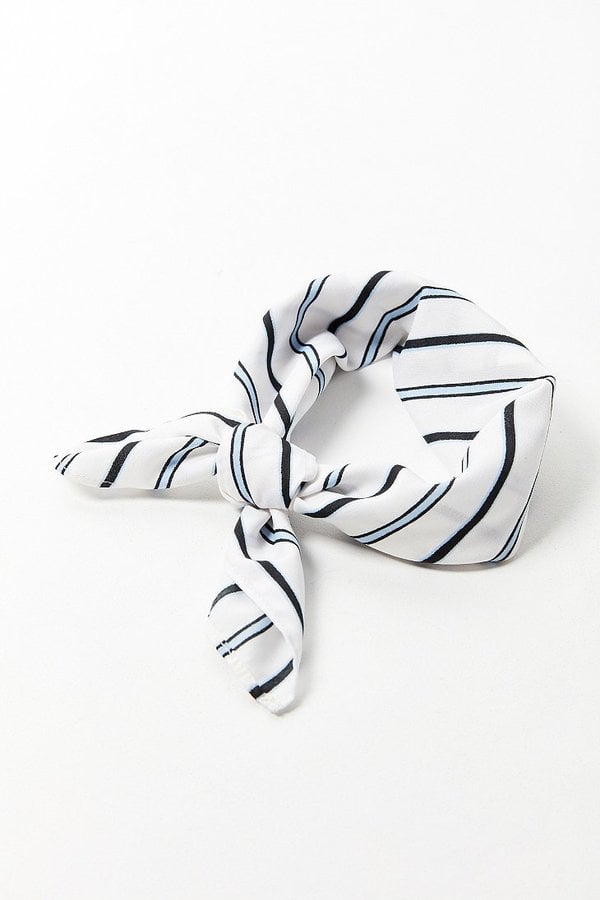 Urban Outfitters Striped Silky Mini Square Scarf