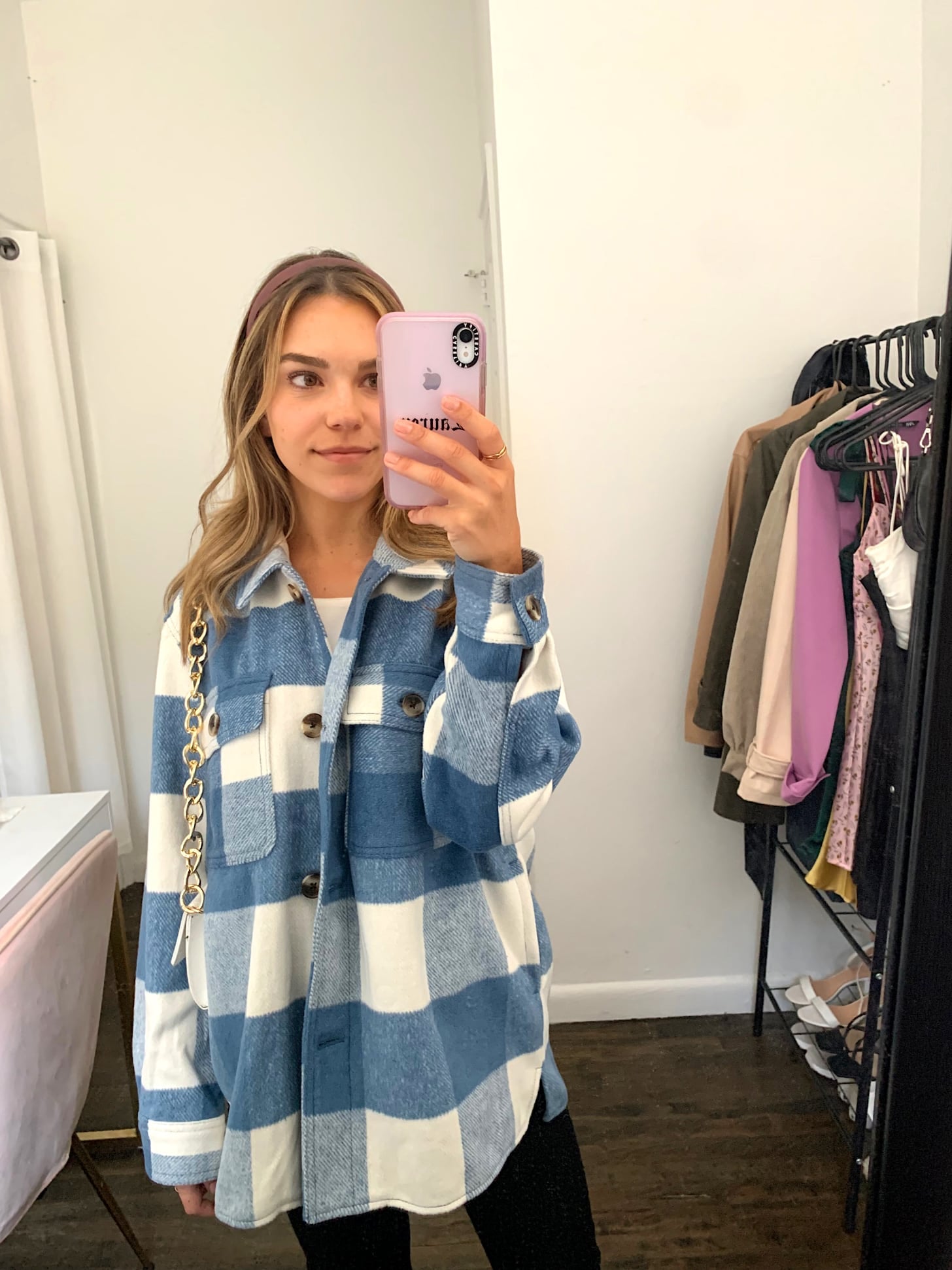 plaid shacket old navy