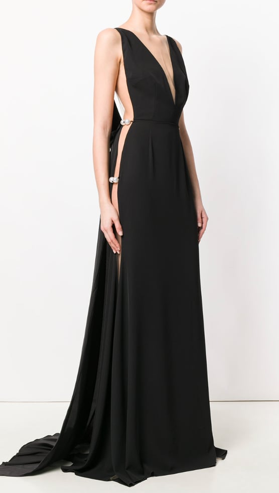 Cristina Savulescu V-Neck Pearl Gown