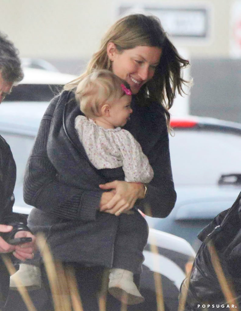 Gisele Bündchen held on to baby Vivian when they visited a hotel in Boston on Monday.