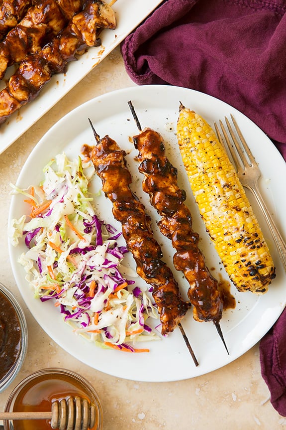 Honey Chipotle BBQ Chicken Skewers