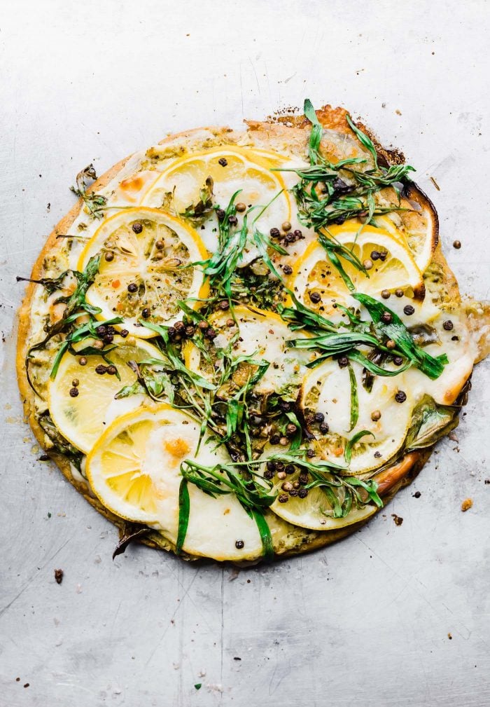 Lemon Herb Socca Pizza