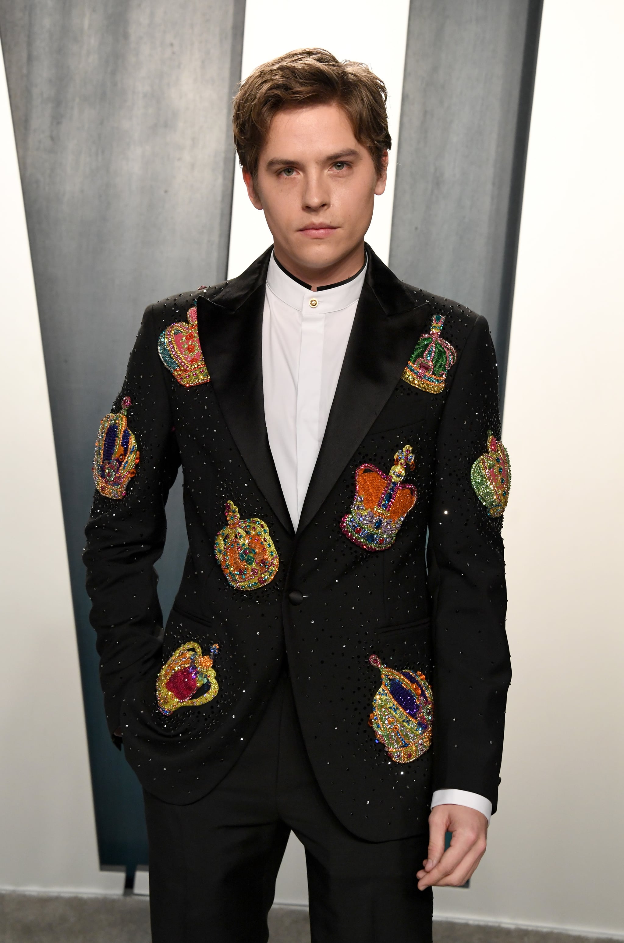BEVERLY HILLS, CALIFORNIA - FEBRUARY 09: Dylan Sprouse attends the 2020 Vanity Fair Oscar Party hosted by Radhika Jones at Wallis Annenberg Center for the Performing Arts on February 09, 2020 in Beverly Hills, California. (Photo by Jon Kopaloff/WireImage)