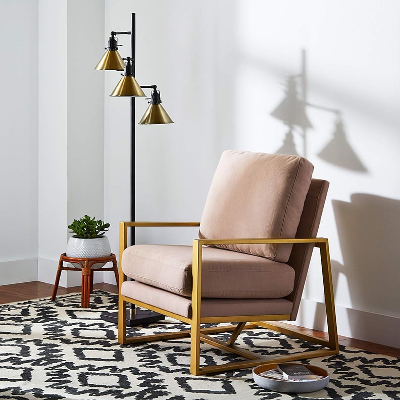 Rivet Charlotte Mid-Century Modern Upholstered Gold Accent Chair
