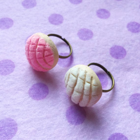 A ring to show off your love (or maybe two). 
Pan Dulce Miniature Food Ring ($20)